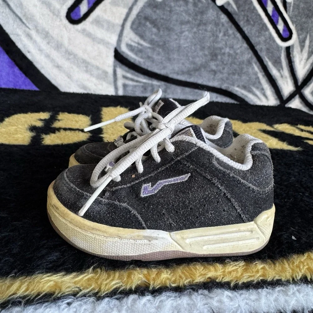 Size 5.5c - Vans Shoes Baby Sneakers Hudson II Skateboarding Puffy Leather Y2k